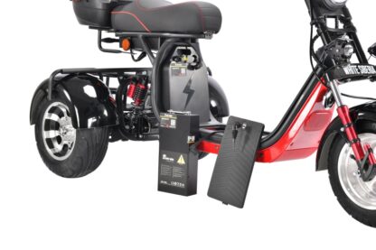 Электротрицикл WHITE SIBERIA PRO Trike + 3000 ватт, АКБ - 1шт, 20Ah 60V + доп. место под вторую АКБ - фото 3